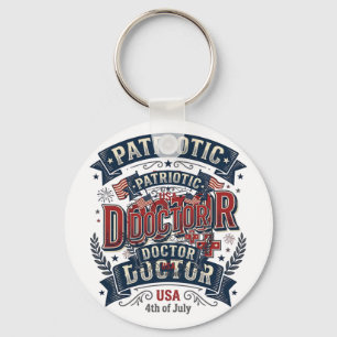 Llavero Diseño de camiseta vintage del 4 de julio del Doct