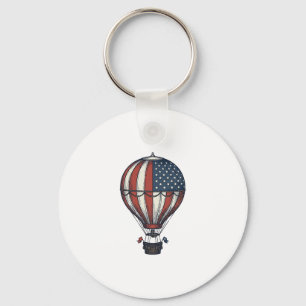 Llavero Diseño de camiseta vintage patriótica de globo aer