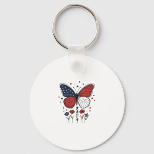 Llavero Diseño de camiseta vintage patriótica mariposa Amé