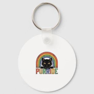Llavero Diseño de camiseta vintage Purride gato negro arco