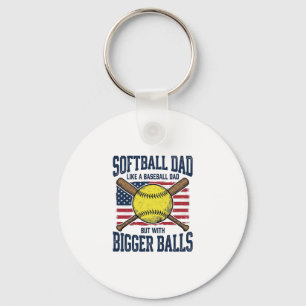 Llavero Diseño de camiseta Vintage Softball Dad Bigger Bal
