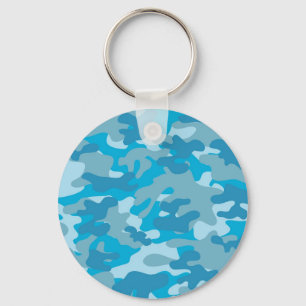 Llavero Diseño de camo azul y gris