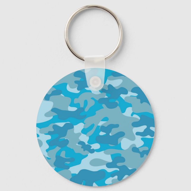 Llavero Diseño de camo azul y gris (Anverso)