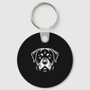 Llavero Diseño de Cara de Rottweiler Minimalista � Arte de