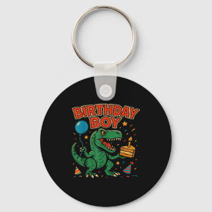 Llavero Diseño de celebración de dinosaurio de cumpleaños 