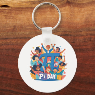 Llavero Diseño de celebración del equipo del Día de Pi