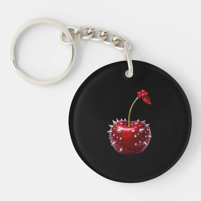 Llavero - diseño de cereza moderno (Frente)