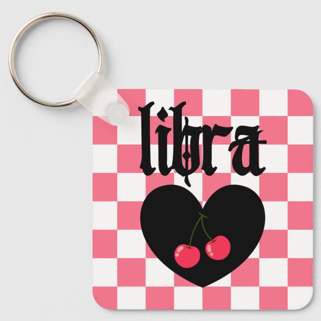 Llavero Diseño de cerezo bajo control estético gótico de L (Anverso)