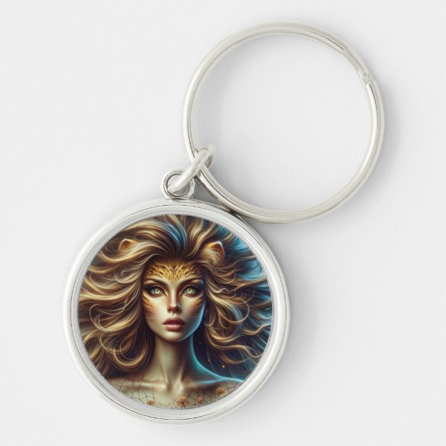 Llavero Diseño de Chica de leones (Frente)