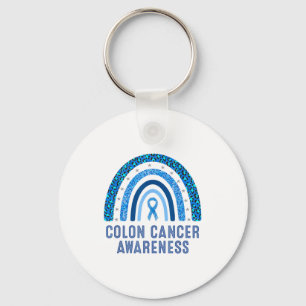 Llavero Diseño de cinta azul de concienciación sobre el cá