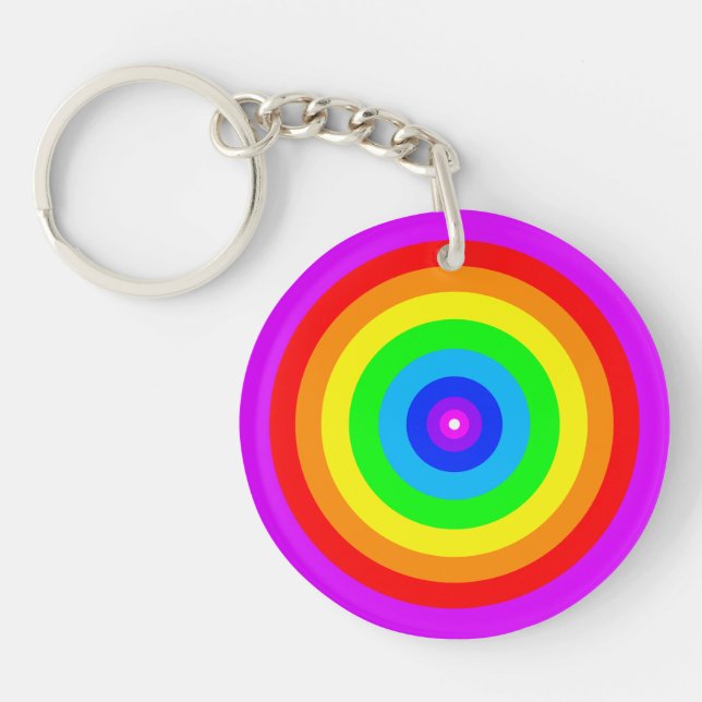 Llavero Diseño de círculo arco iris-40686 (Frente)