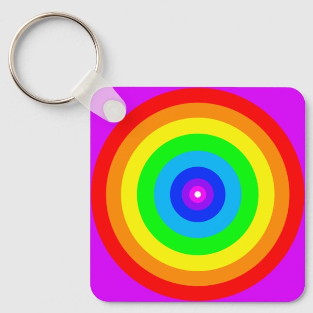 Llavero Diseño de círculo arco iris-40686 (Anverso)