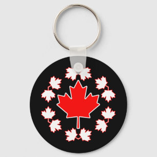 Llavero Diseño de Círculo de hojas de arce en Canadá