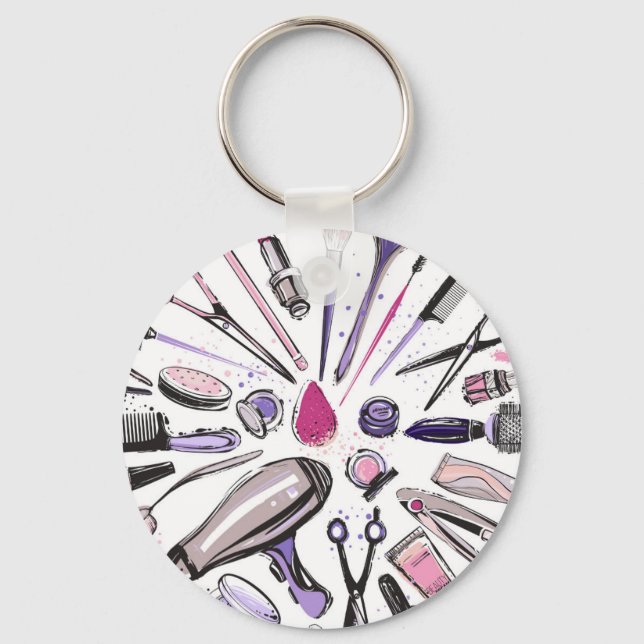 Llavero Diseño de Círculo de maquillaje (Anverso)