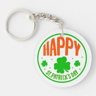 Llavero Diseño de círculo del día de San Patricio feliz