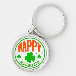 Llavero Diseño de círculo del día de San Patricio feliz
