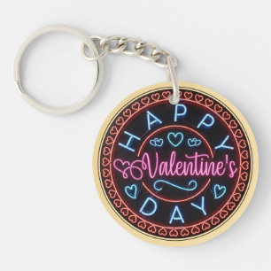 Llavero Diseño de círculo del día de San Valentín feliz-67