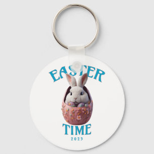 Llavero Diseño de conejito blanco de Semana Santa