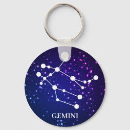 Llavero Diseño de constelación de zodiaco de Gemini