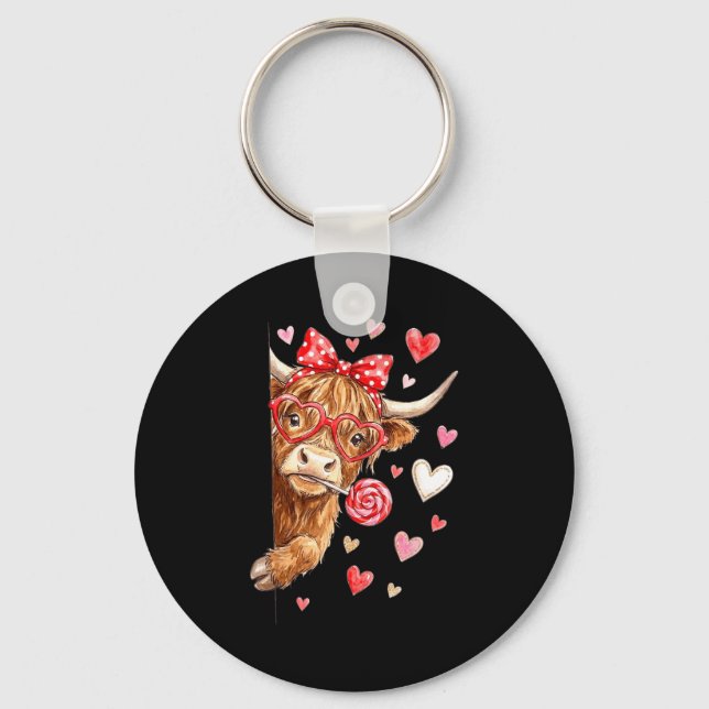 Llavero Diseño de corazón de caramelo de San Valentín de v (Anverso)
