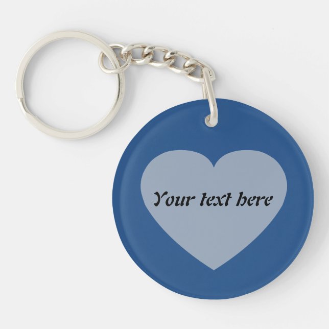 Llavero Diseño de corazón de texto simple Personalizado (Frente)