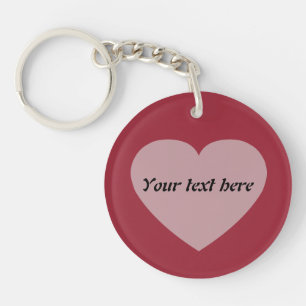 Llavero Diseño de corazón de texto simple Personalizado