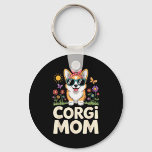 Llavero Diseño de Corgi Lindo para Mujeres Chicas Mamá Per