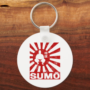 Llavero Diseño de cosecha japonesa de sumo retro