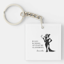 Llavero Diseño de cotización de estilo glam personalizado