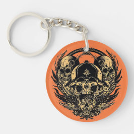 Llavero Diseño de cráneo intrincado