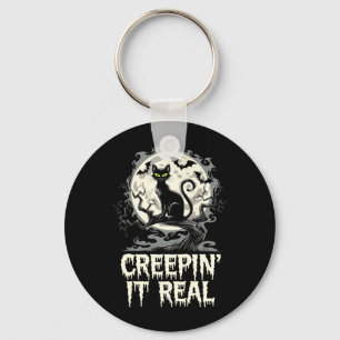 Llavero Diseño de Creepin Real para amantes de gatos negro