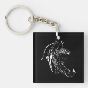 Llavero Diseño de criatura mística dragón bestia de la noc