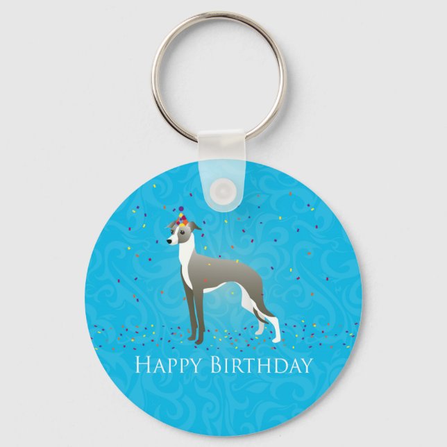 Llavero Diseño de cumpleaños de Greyhound en Italia (Anverso)
