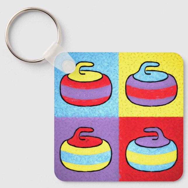 Llavero Diseño de Curling Pop Art (Anverso)