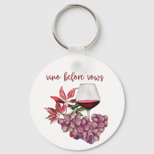Llavero Diseño de Despedida de Soltera Vino Antes de Votos
