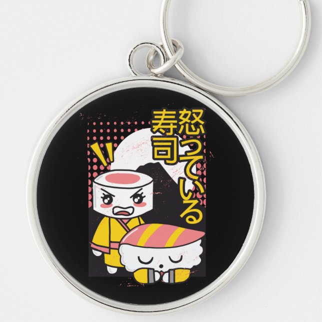 Llavero Diseño de dibujos animados de luchadores de karate (Frente)
