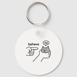 Llavero Diseño de dibujos animados de meme de gato diverti