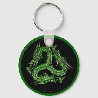Llavero Diseño de DRAGONES VERDES CHINOS