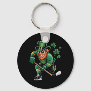 Llavero Diseño de duende del día de San Patricio de hockey