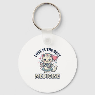 Llavero Diseño de enfermera adorable gato el amor es la me