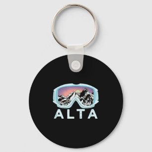 Llavero Diseño de esquí de Alta Alta, regalo de nieve para