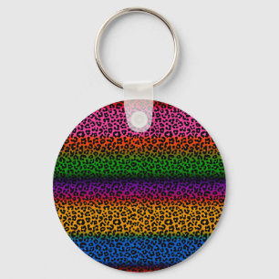 Llavero Diseño de estampado de animal de leopardo colorido