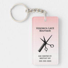 Llavero Diseño de esteticista rosa