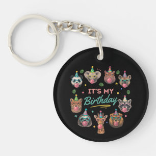 Llavero Diseño de fiesta de cumpleaños de animales salvaje