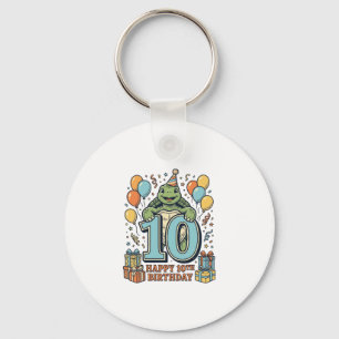 Llavero Diseño de fiesta vintage de cumpleaños número 10 d