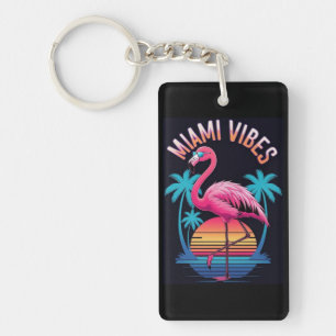Llavero Diseño de flamenco de verano de Miami Vibes-63454