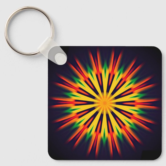 Llavero Diseño de Flor de Caleidoscopio-21855 (Anverso)