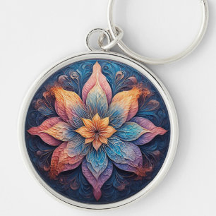 Llavero Diseño de Flor de Mandala Colorido
