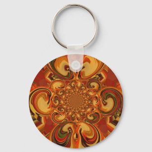 Llavero Diseño de flores de color amarillo rojo Guay retro