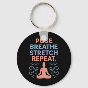 Llavero Diseño de flujo zen yoga repetir estirar respirar